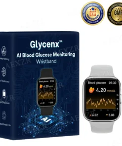 Glycenx™ AI Blood Glucose Monitoring Wristband - Forget Finger Pricks—Track Your Glucose with Ease!